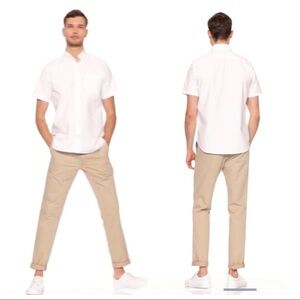 KENNETH COLE Reaction White Short Sleeve Button Down